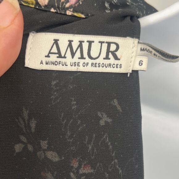 Amur Silk Devin Dress Sz 6 Whimsigoth Floral Romantic Cottage Ruffle Victorian - Picture 10 of 14